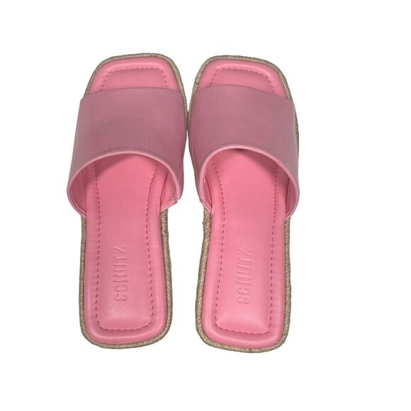 SCHUTZ Corah Block Heel Espadrille Slide Sandals Women's 7B Club Rose Slip On - Picture 8 of 8